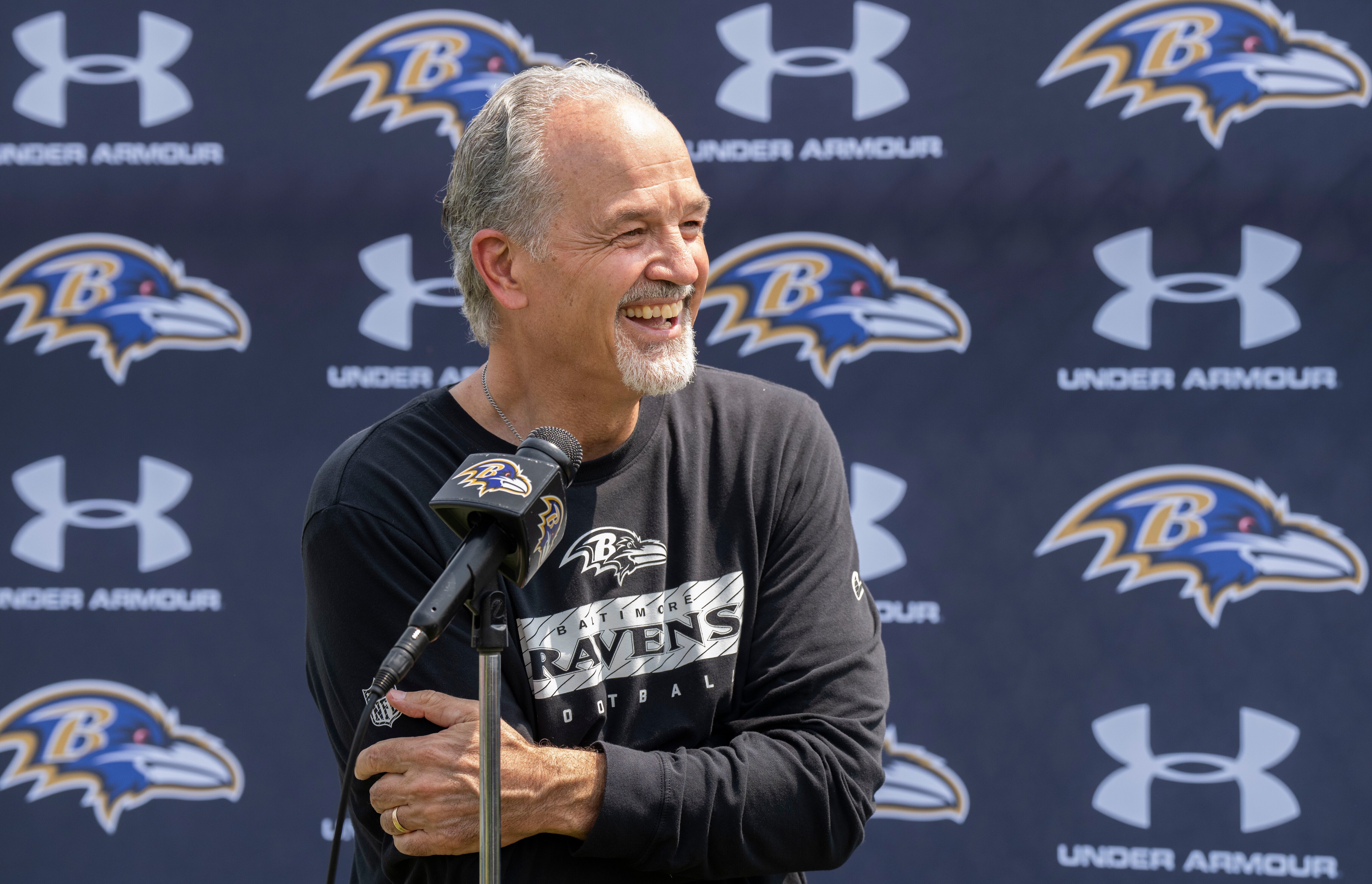 Ravens senior secondary coach Chuck Pagano’s last job was Chicago Bears defensive coordinator in 2020.