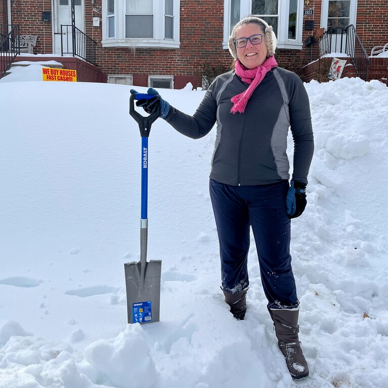 Loch Raven resident Vickie Johnson had to climb out of her back window this morning because the ice sealed her doors shut.