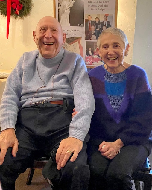 Gus Buchdahl and his wife Sheila celebrating their 60th wedding anniversary.