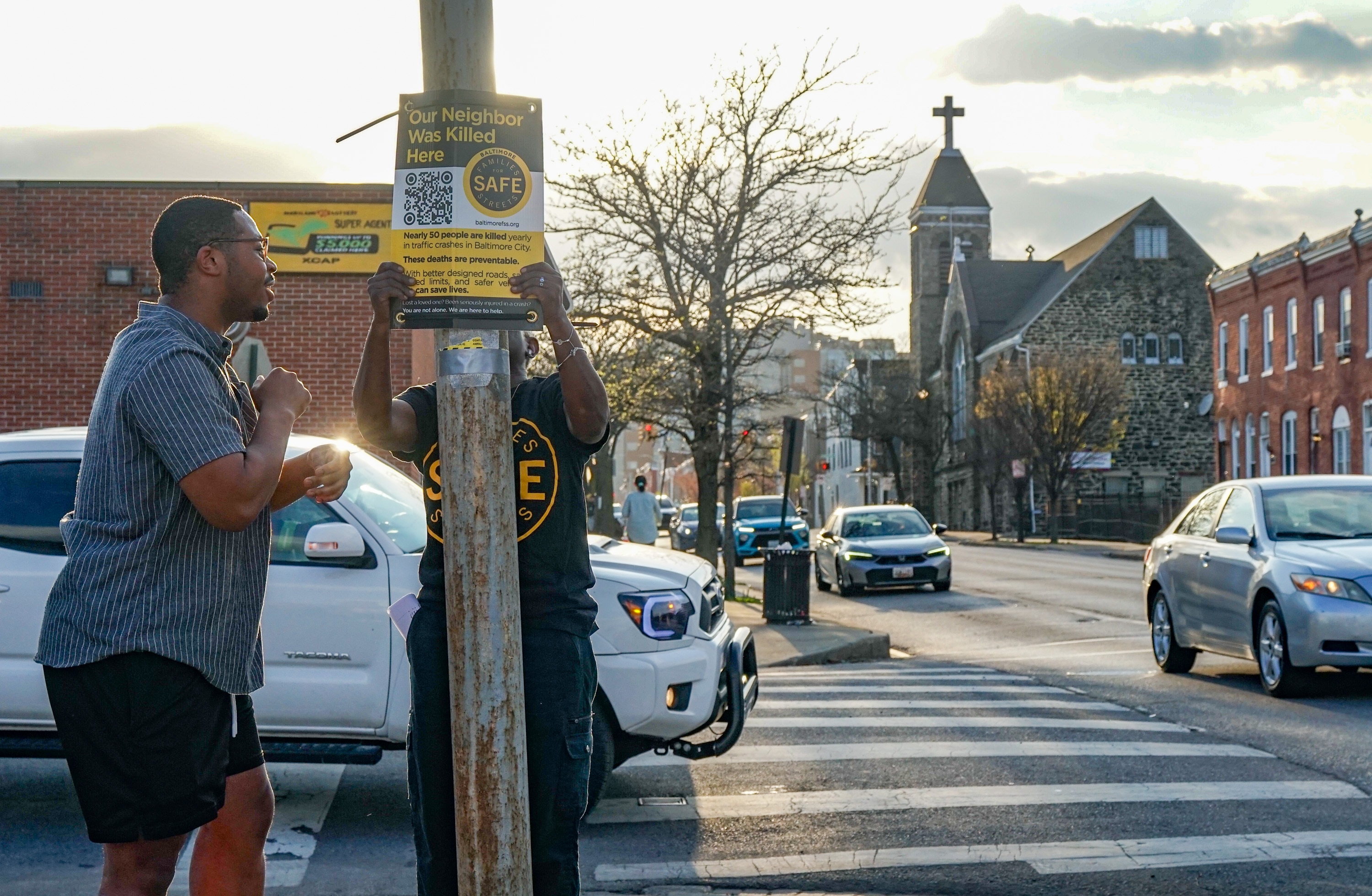Baltimore Families for Safe Streets held a vigil March 31 for a cyclist who was struck and killed along Orleans Street.