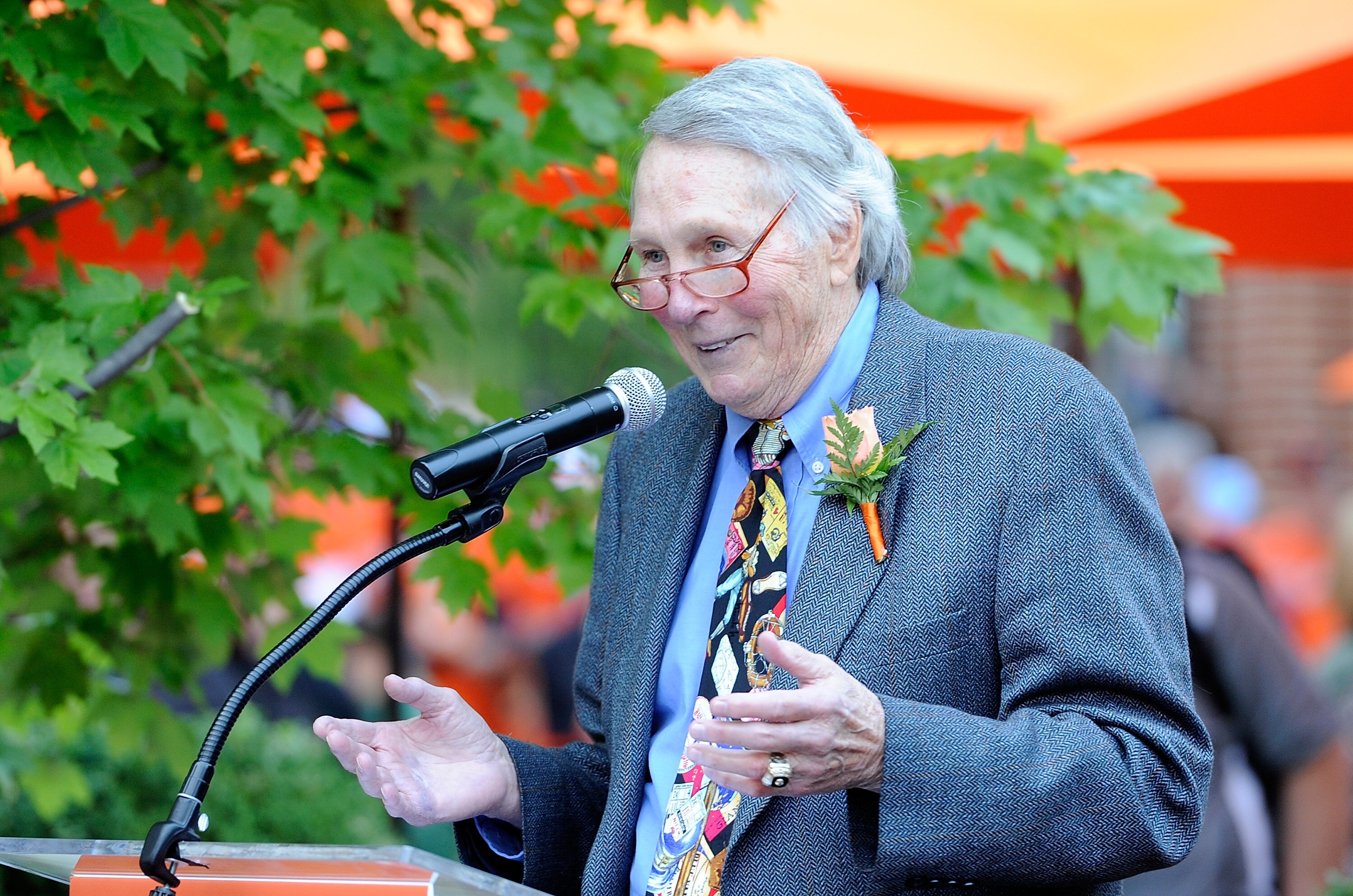 Former Oriole Brooks Robinson is honored before the game between the Baltimore Orioles and the Boston Red Sox at Oriole Park at Camden Yards on Sept. 29, 2012 in Baltimore, Maryland.