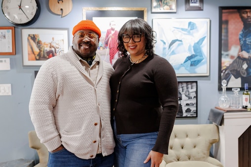 Thursday, Feb. 12, 2026, in Baltimore , MD— Alysha January and Aaron Jones at Bushelers of Baltimore in Mount Vernon.
