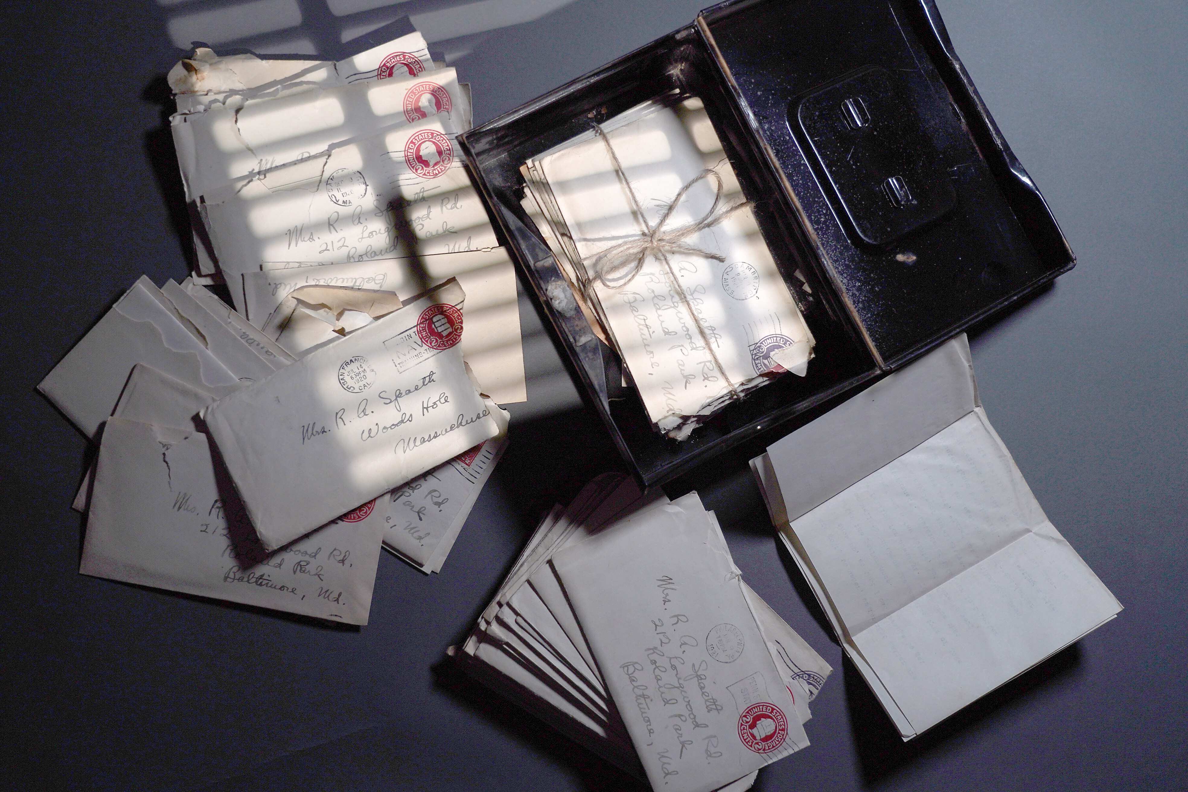 67 letters were found in a wall during a construction job. The letters were addressed to Mrs. R. A. Spaeth.