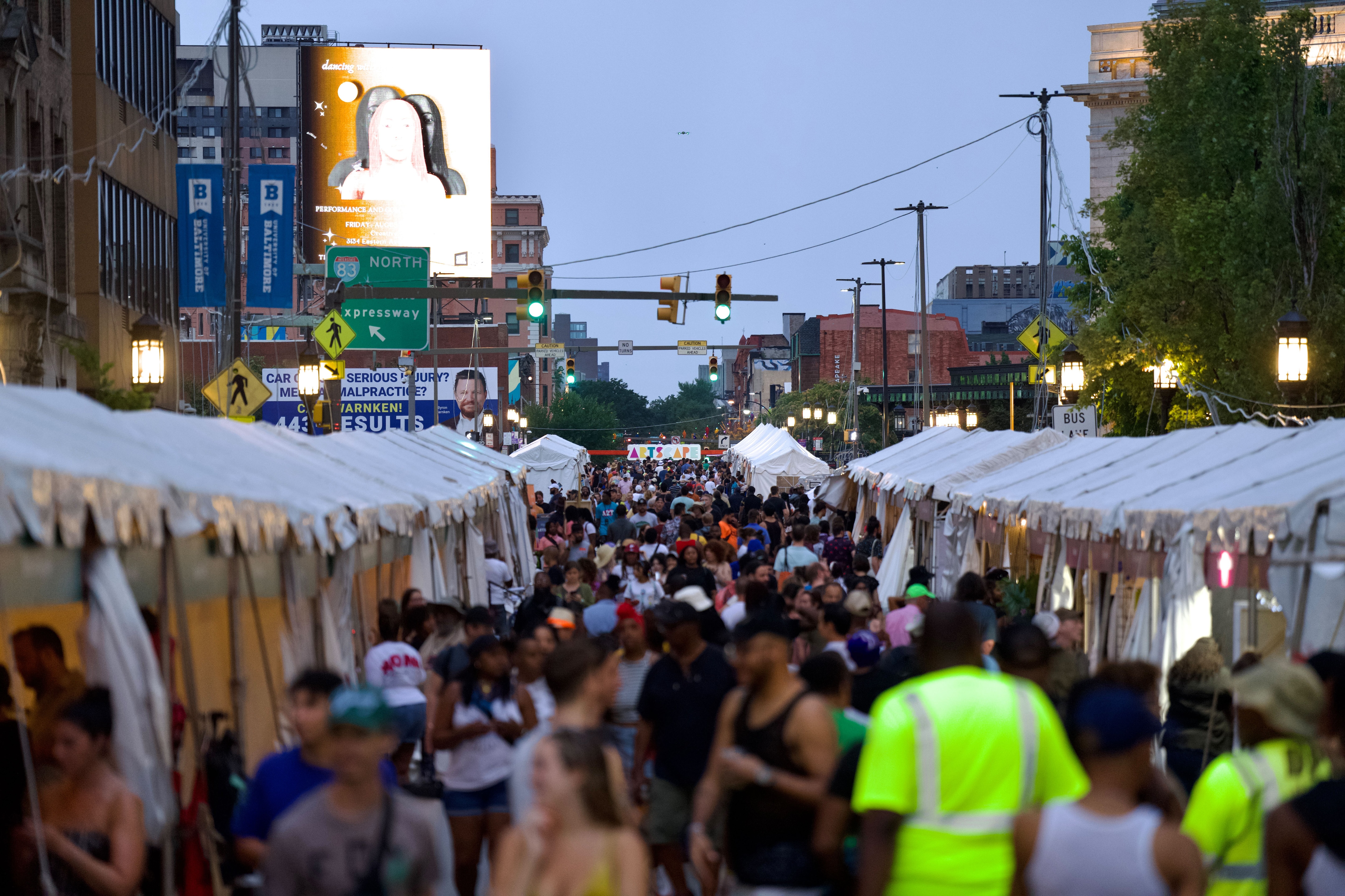 A late evening thunderstorm Friday caused ArtScape to shut down early and call off the night's headline musical act, Grammy winner Chaka Khan. The festival was scheduled to continue Saturday.