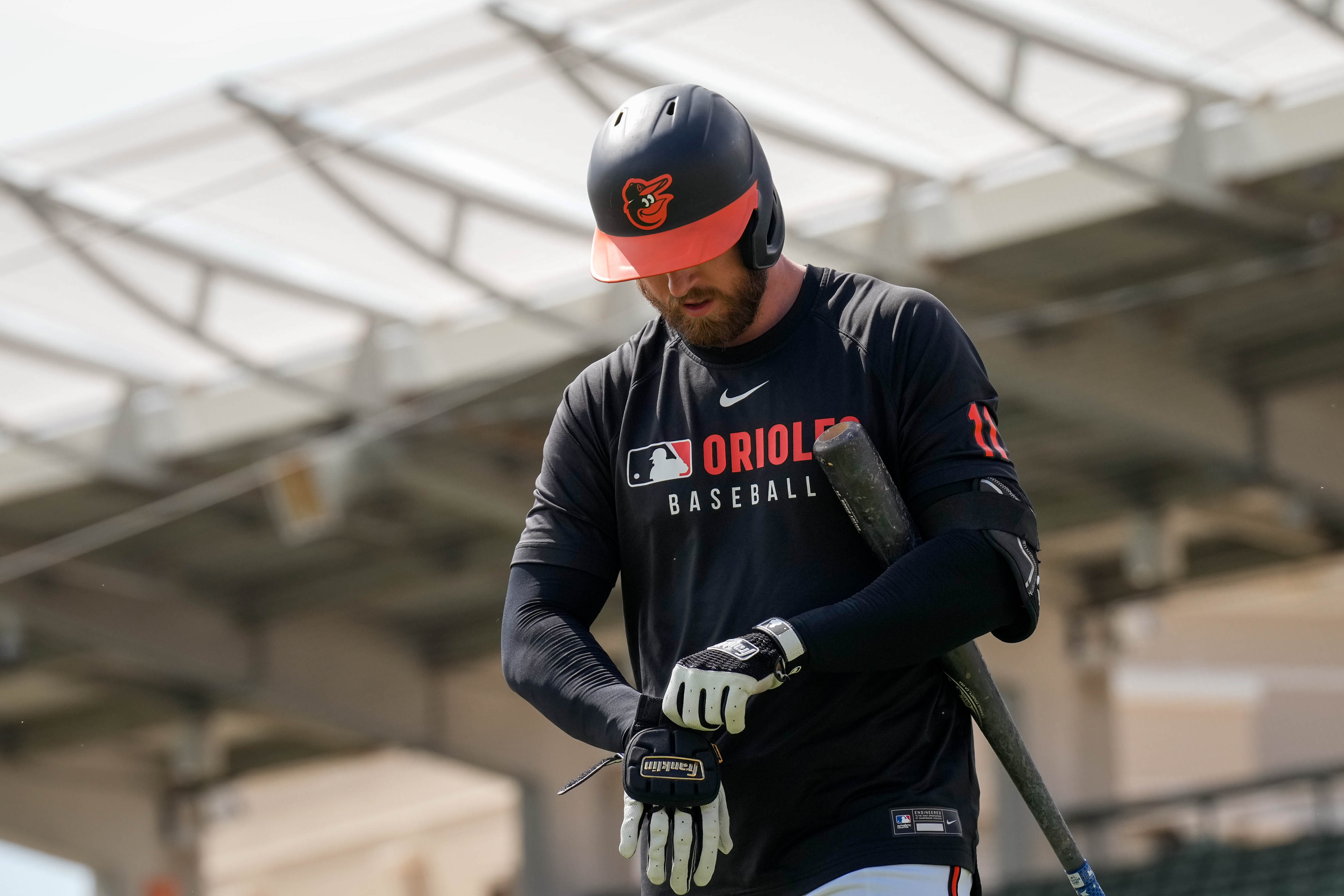 Orioles third baseman Jordan Westburg approaches home plate for his at-bat in live batting practice during spring training Tuesday.