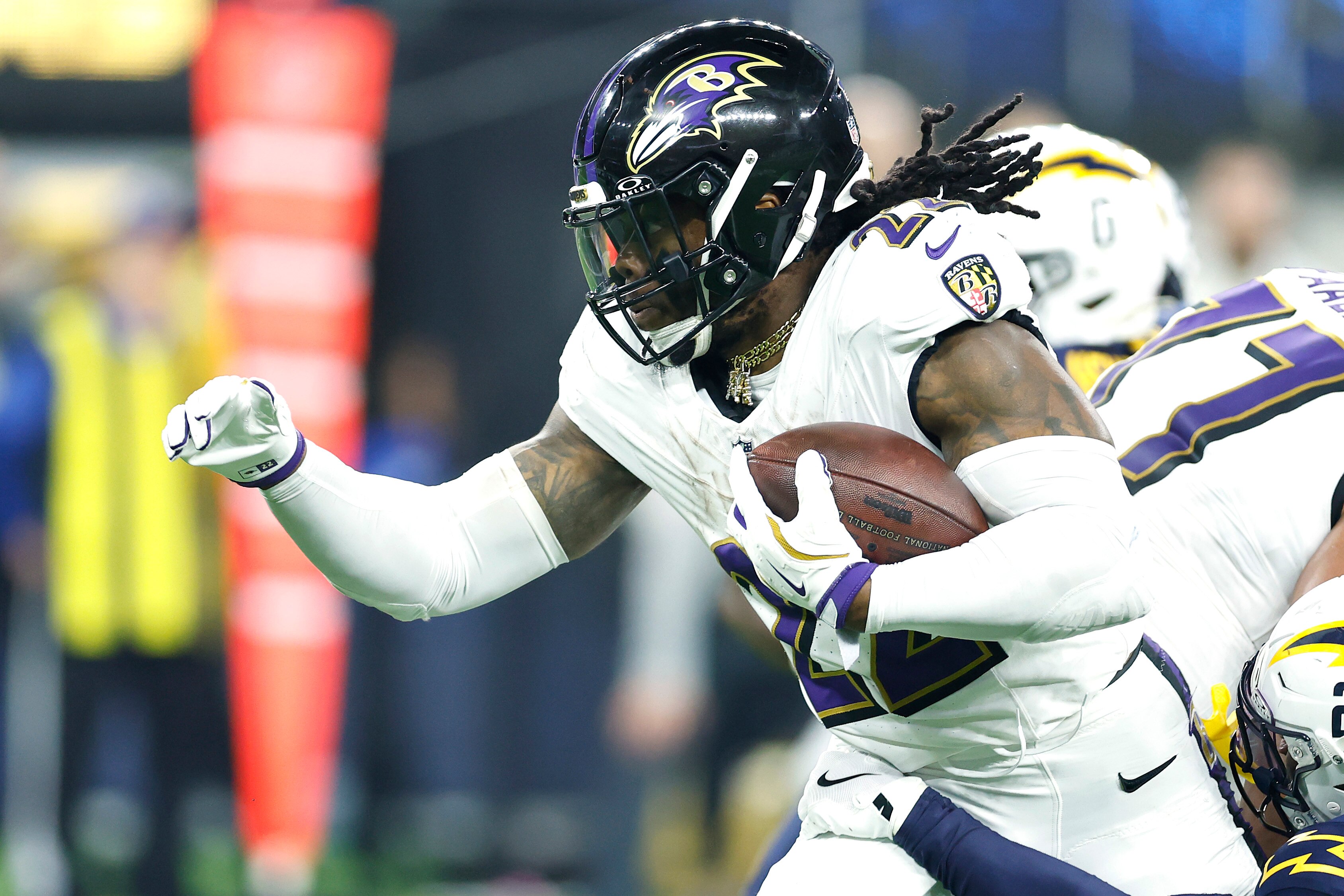 Derrick Henry finished Monday’s win over the Chargers with 24 carries for 140 yards.