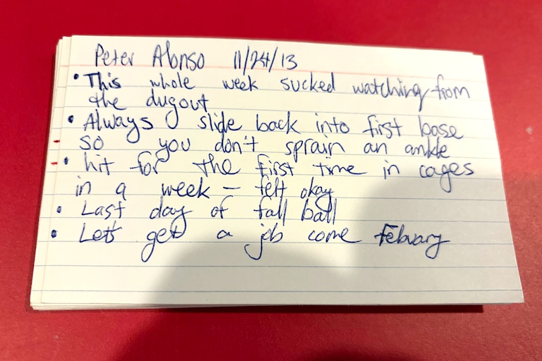 Pete Alonso's self-analysis at Florida helped push him to new heights, and he never gave up the habit.