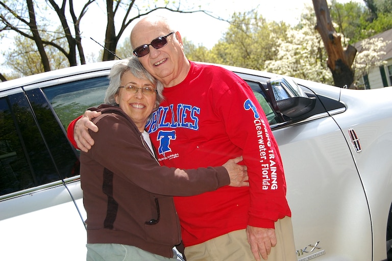 Larry Aaronson and his wife Connie at their home in Columbia in 2016.