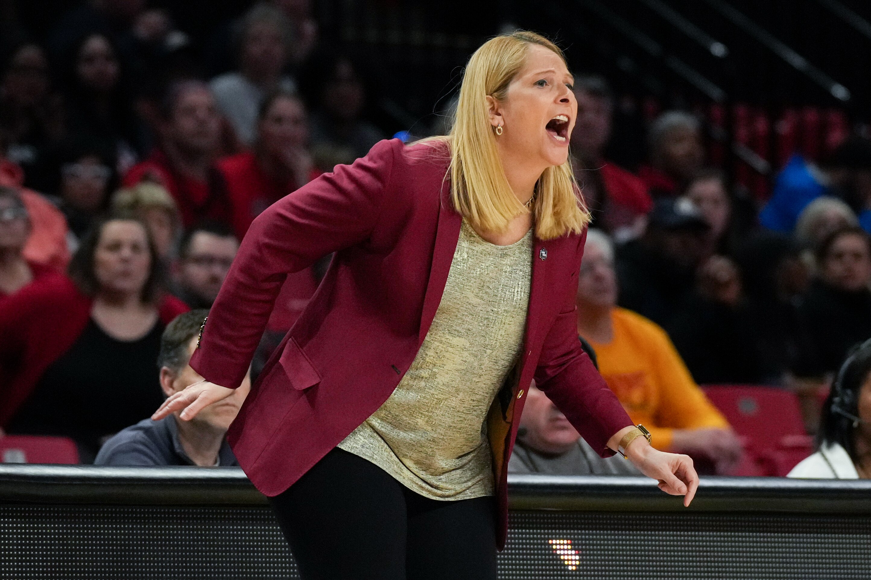 Coach Brenda Frese and Maryland will host No. 3 Iowa with superstar Caitlin Clark on Saturday night.