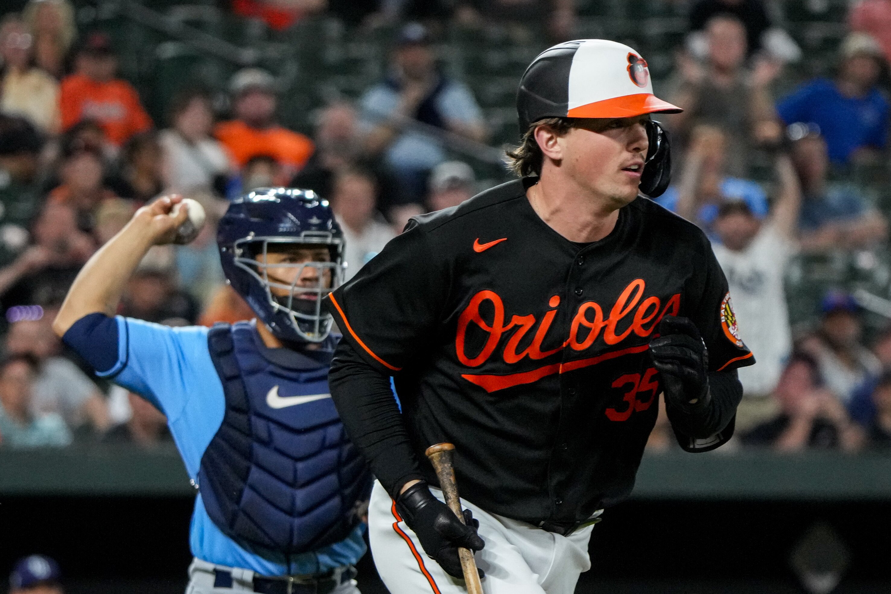 Orioles catcher Adley Rutschman, the first selection in the 2019 MLB draft, has emerged as one of the best young players in baseball in his second season.