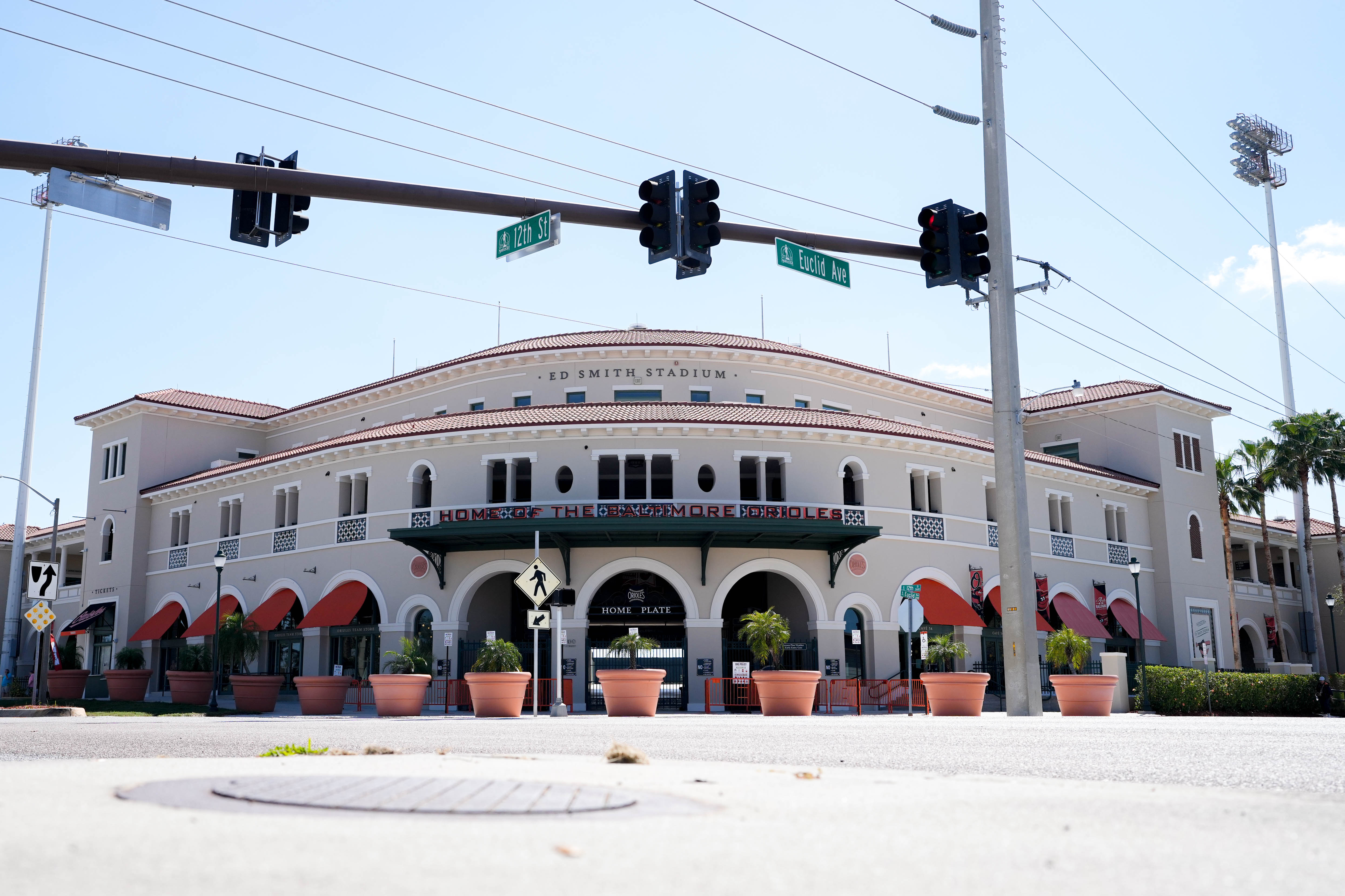 The exterior of Ed Smith Stadium, where the Florida Complex League Orioles play some of their home games.