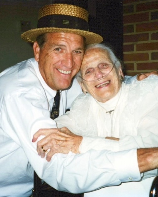 Jim Morgan and his mother, Frances, on her 90th birthday.
