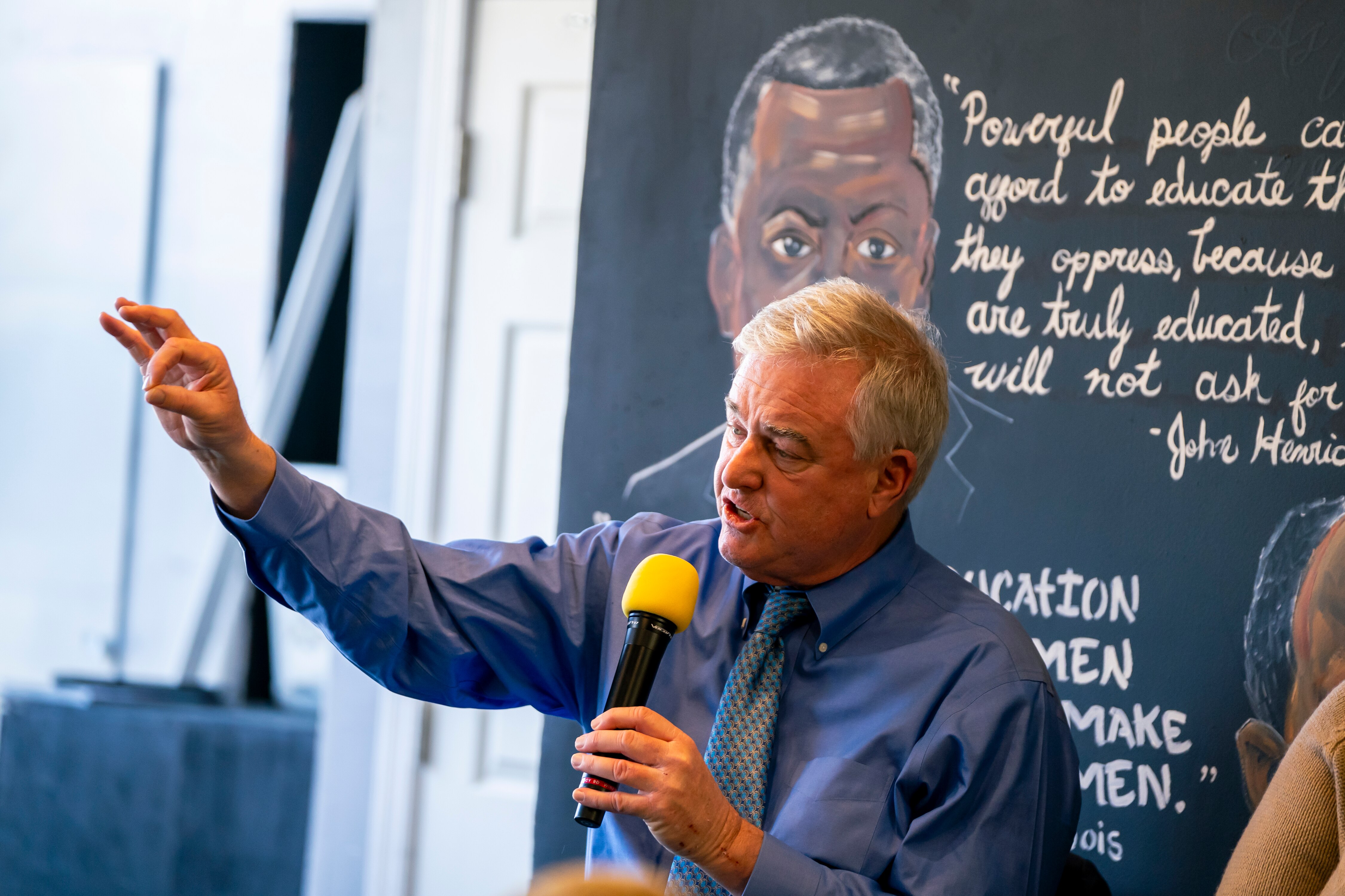 David Trone participates in a panel about re-entry and small businesses at Urban Reads Bookstore and My Mama's Vegan on February 4, 2024.