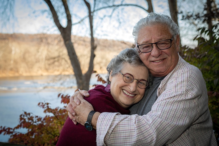 Alan Goldberg with his wife Helene Goldberg in Harpers Ferry for his 80th birthday in November 2019.