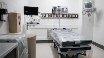 A view of one of the Emergency Department treatment rooms inside the new University of Maryland Laurel Medical Center on Monday, May 15.