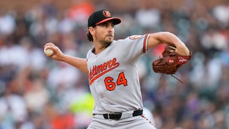 Orioles pitcher Dean Kremer throws against the Detroit Tigers during the first inning.