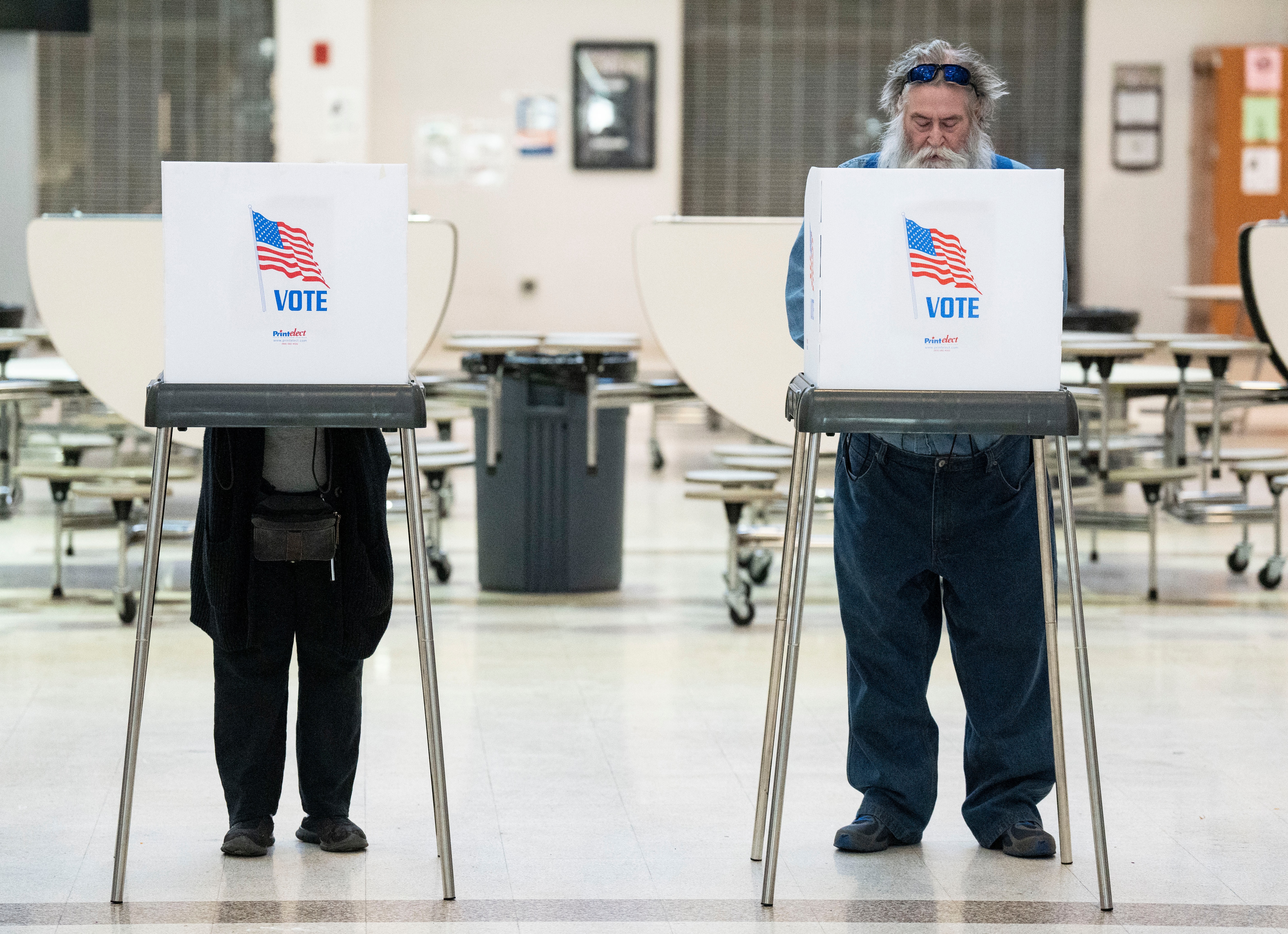JoAnn Allis and her husband, James Allis, both of Dundalk, cast their ballots at Dundalk High School on Nov. 8, 2022.
