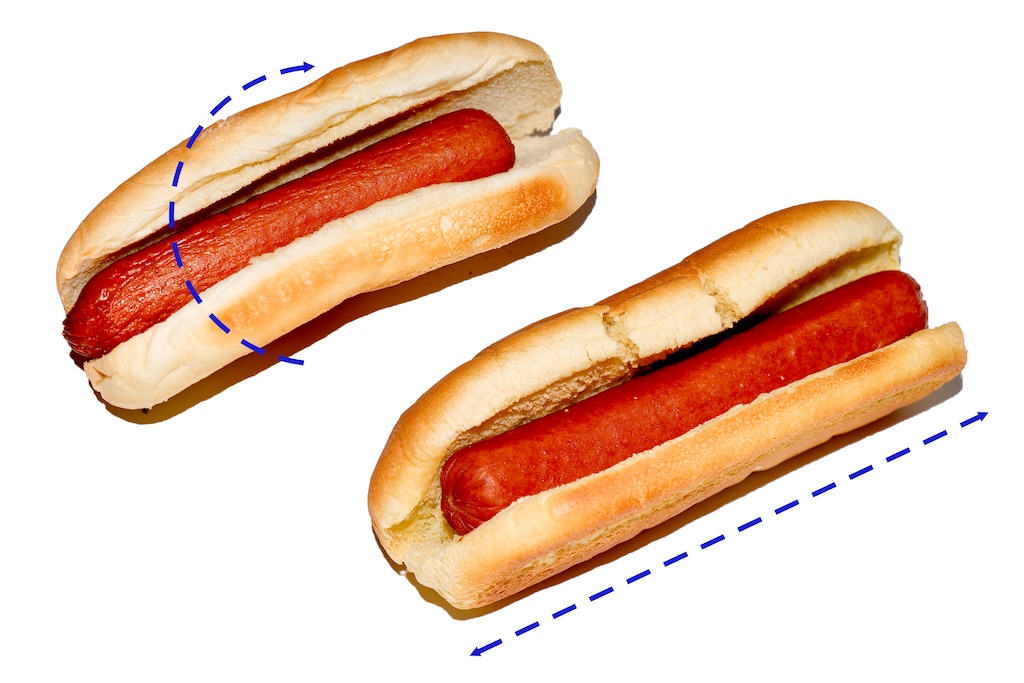 The Value Dog, left, and Jumbo Dog.