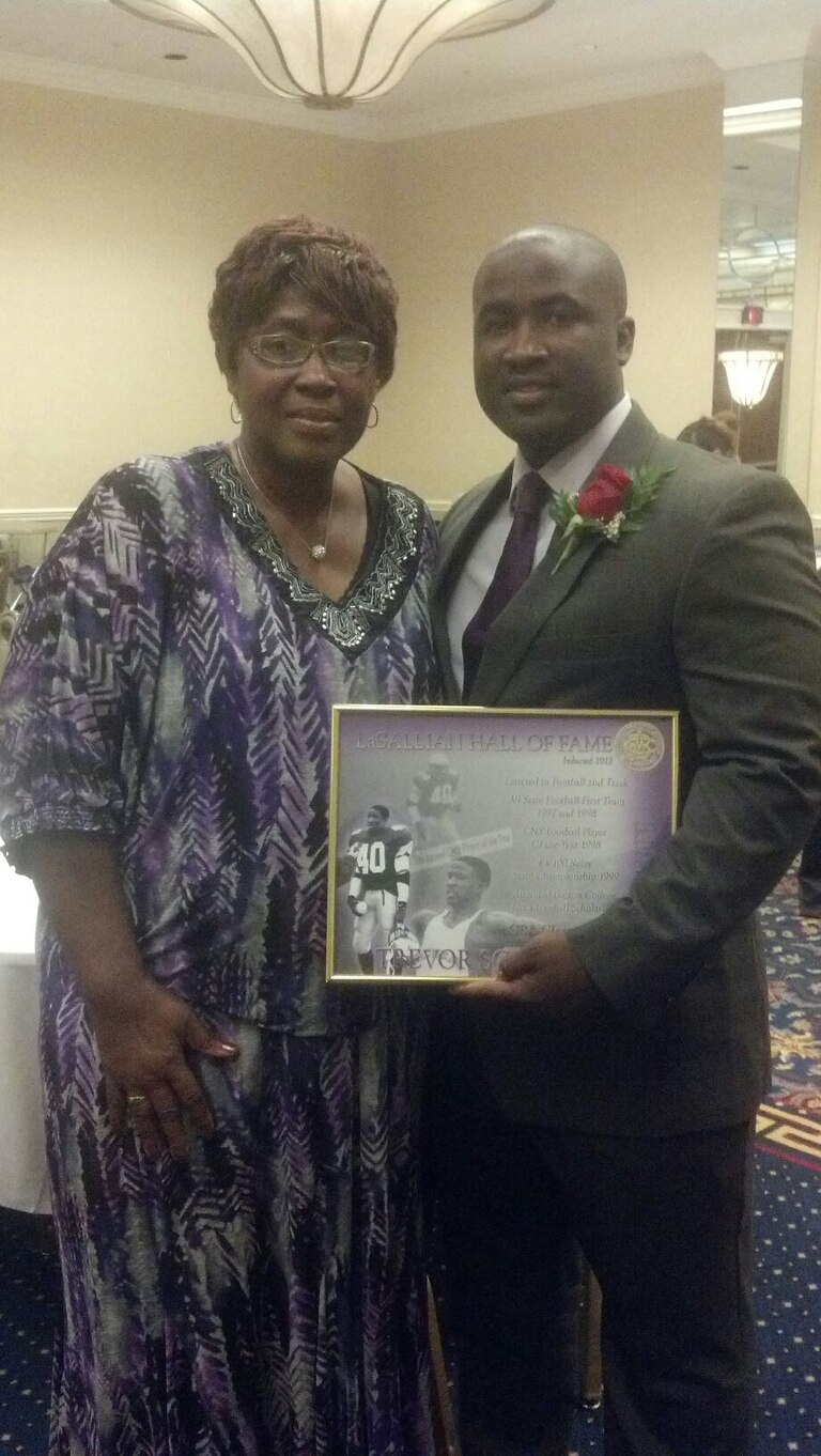 Trevor, with his late mother Arlene, at a Hall of Fame induction at Christian Brothers Academy.