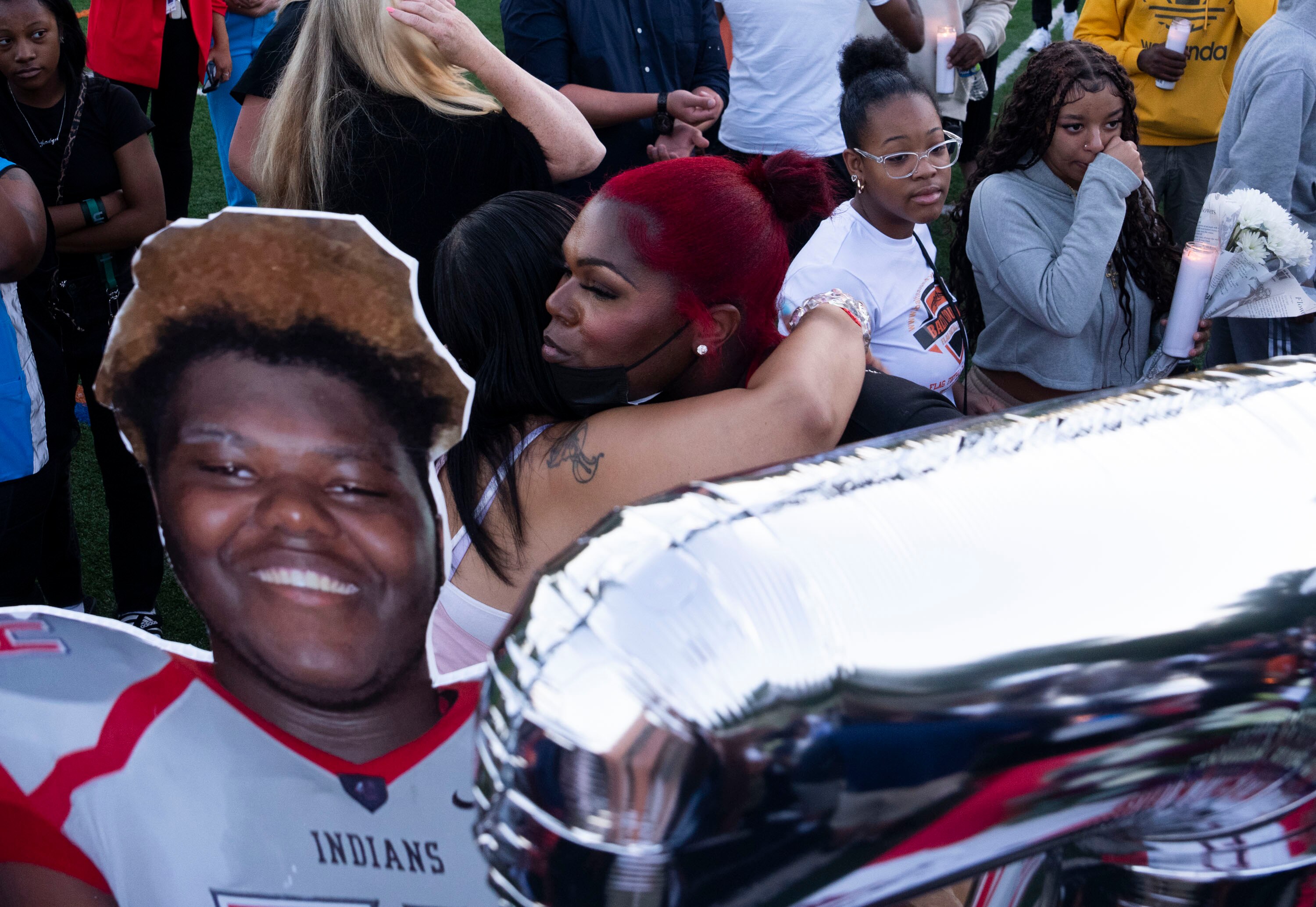 The Reisterstown community held a vigil Aug. 21 to remember 16-year-old Leslie Noble after he died during a football practice at Franklin High School.