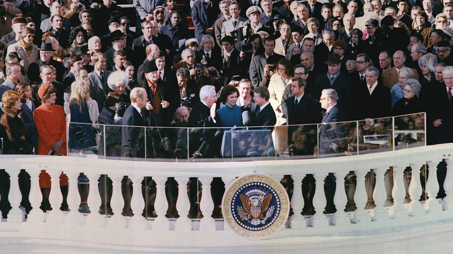 Jimmy Carter was sworn-in on the East Portico of the U.S. Capitol Building on Jan. 20, 1977.