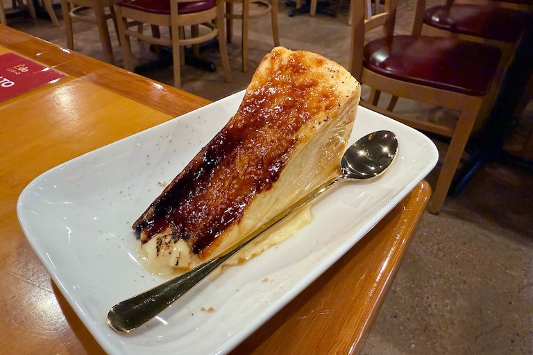 JANUARY 13, 2026 - Customers can sample Edo Cafe's Basque lava cheesecake at the former Chiu’s Sushi at 608 S. Exeter Street in Harbor East. Cakes can be purchased whole or by the slice, and come in different varieties like crème brûlée.