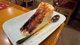 JANUARY 13, 2026 - Customers can sample Edo Cafe's Basque lava cheesecake at the former Chiu’s Sushi at 608 S. Exeter Street in Harbor East. Cakes can be purchased whole or by the slice, and come in different varieties like crème brûlée.