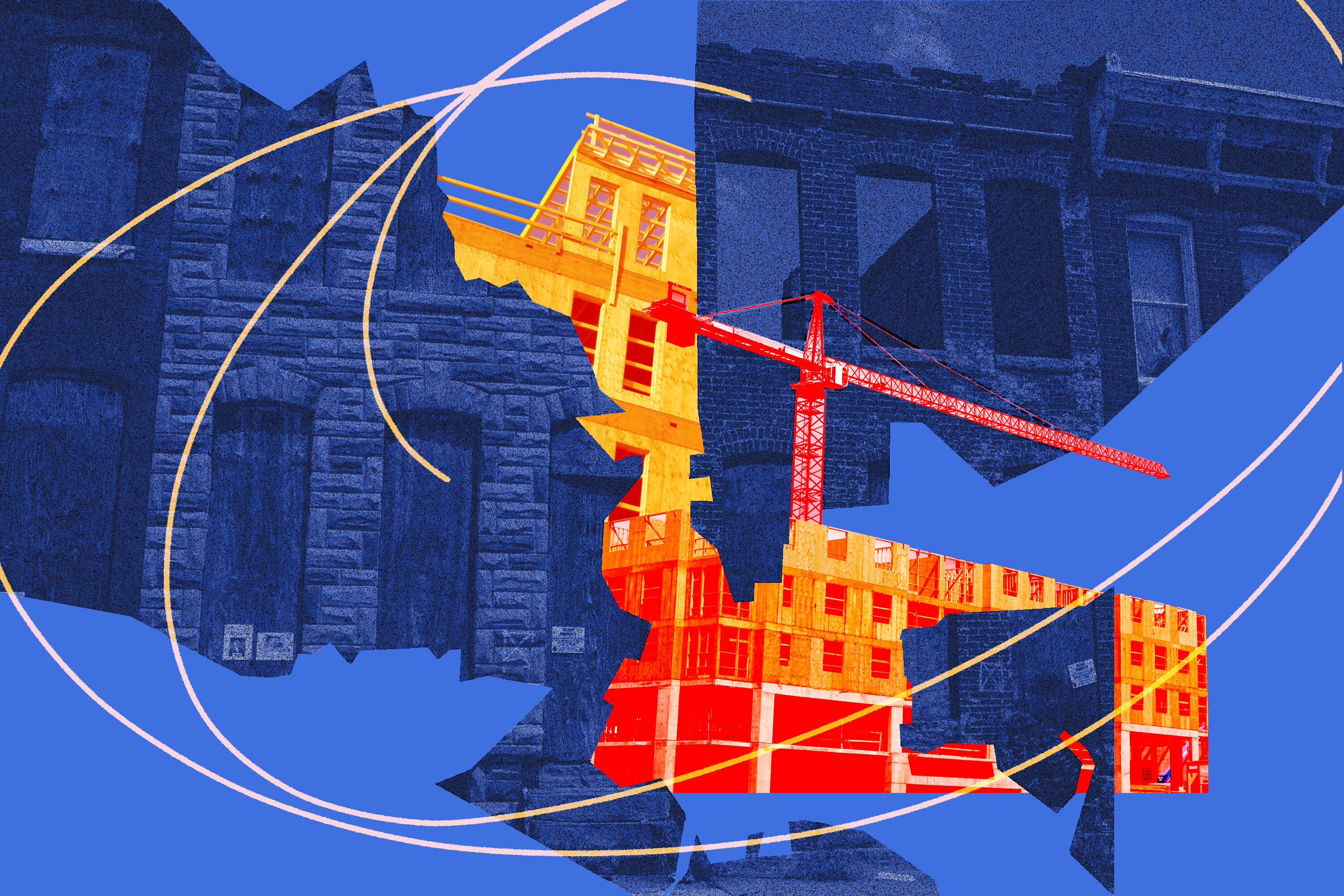 Vacant houses in the Black butterfly and construction in the white L of Baltimore