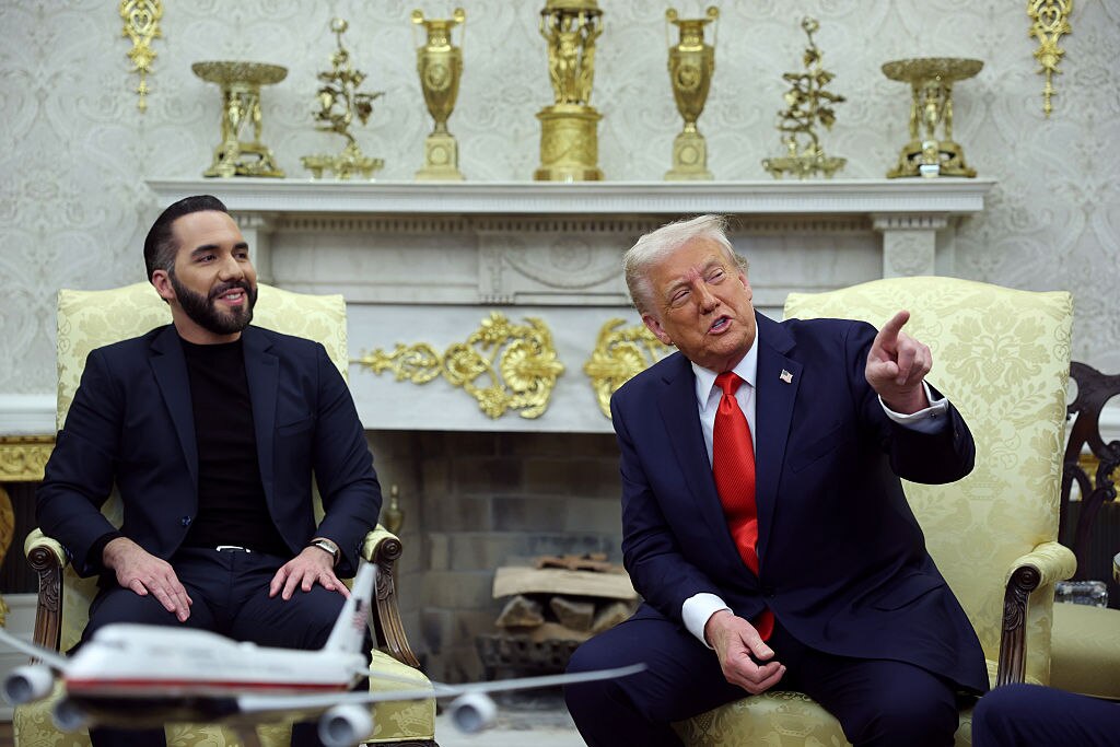 President Donald Trump  meets with President Nayib Bukele of El Salvador