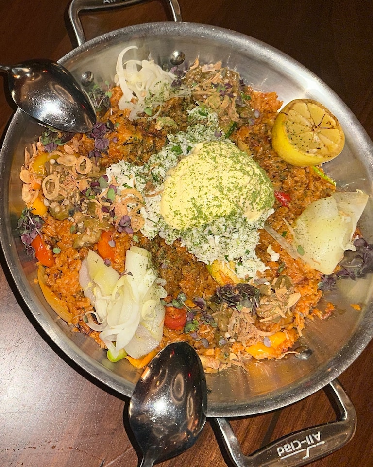 Crab fried rice: One of Jones’s standout dishes is Mel’s Crab Rice, an homage to his childhood favorite, Mel’s Crabs, in Calvert County.