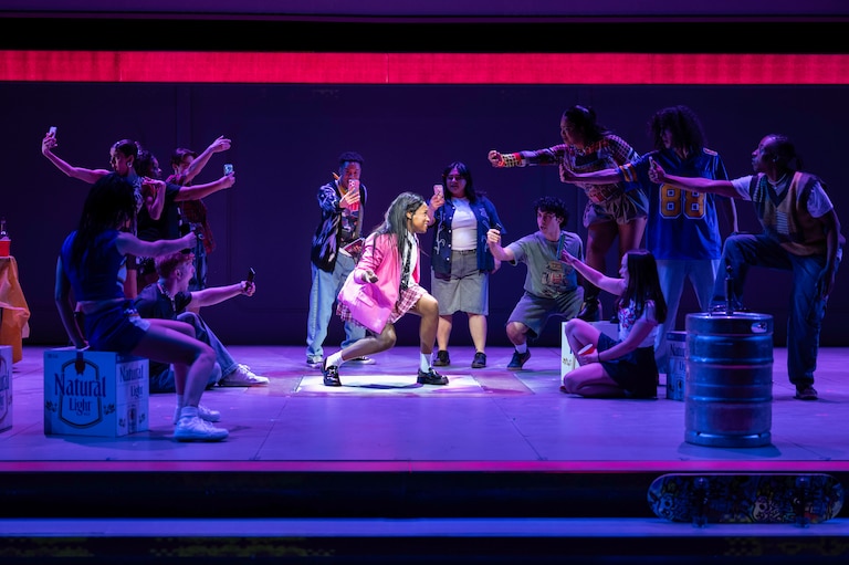 Based on Kwamé’s viral 2019 song of the same name, “Little Miss Perfect” stars Noelle (Leanne J. Antonio, center), a high school student working to secure a scholarship to Howard University while discovering who she really is.