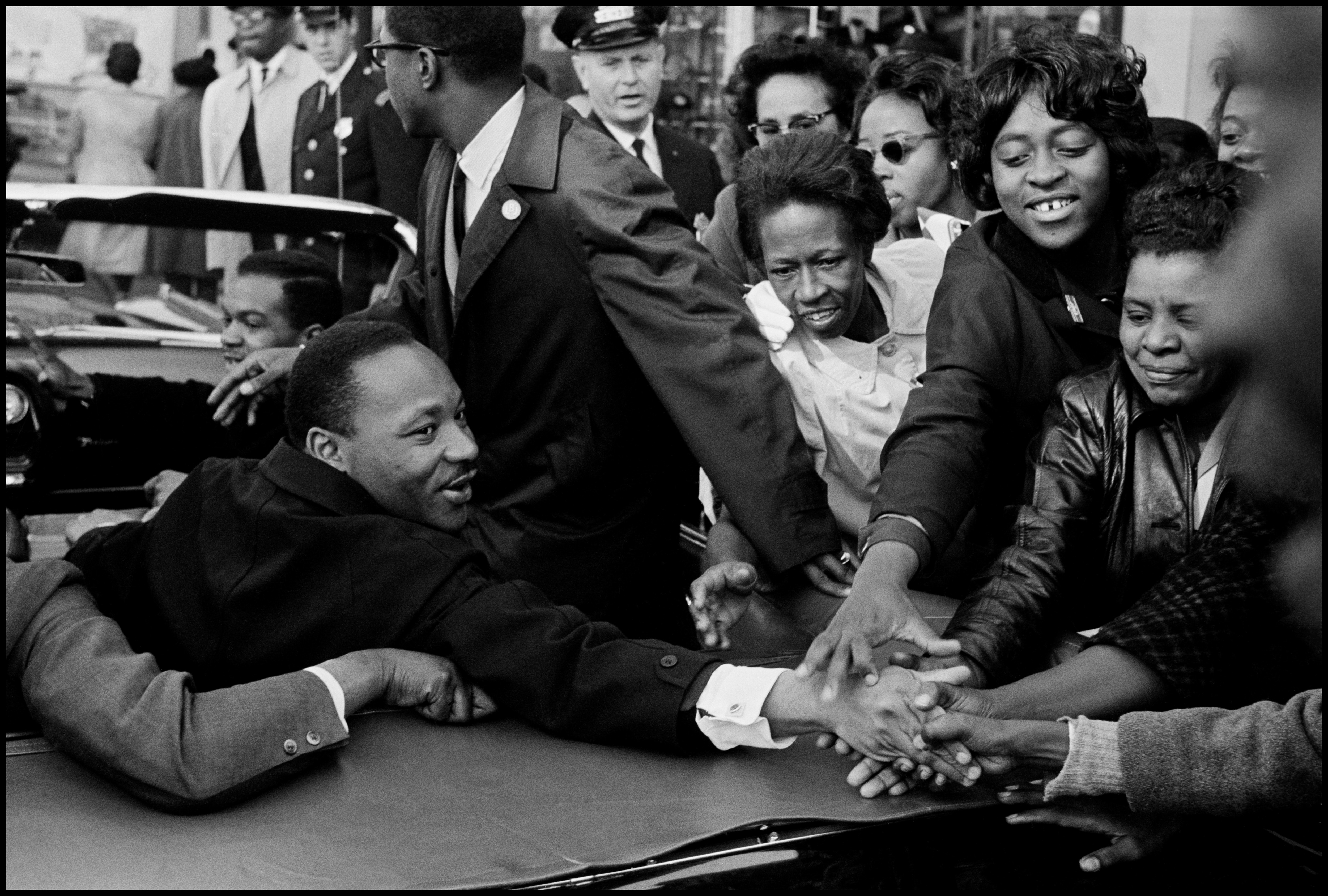 USA. Baltimore, MD. October 31, 1964. Dr. Martin Luther King, Jr. being greeted on his return to the US after receiving the Nobel Peace Prize.