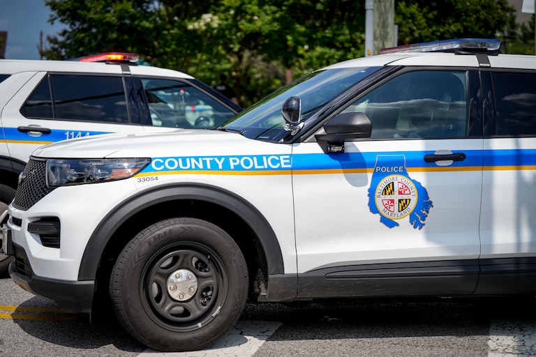 Baltimore County police at the intersection of Middle River Road and Bird River Road after a suspicious package was reported at Freedom Church Middle River on Saturday, July 12, 2025.