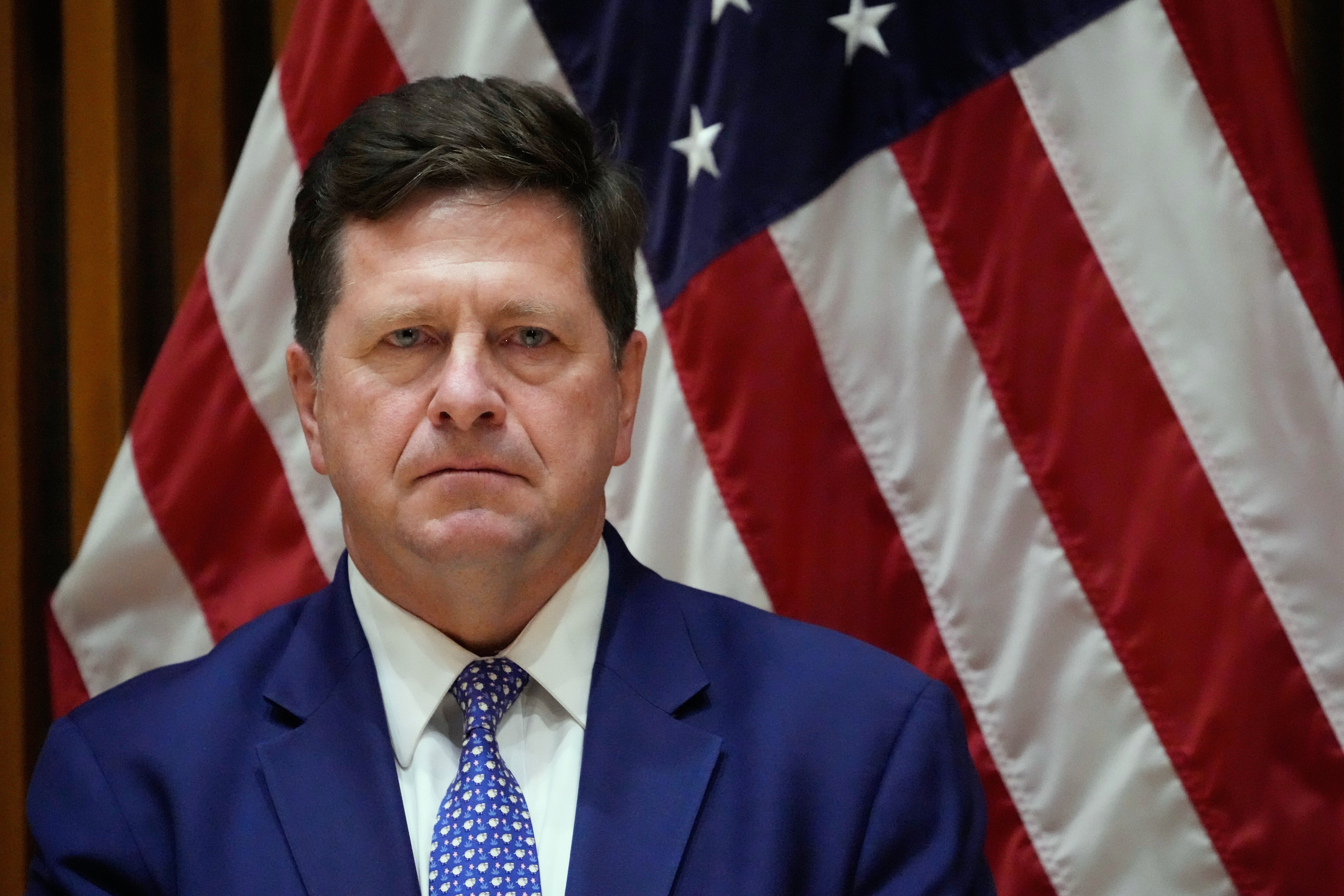 Jay Clayton, U.S. Attorney for the Southern District of New York, during a news conference in New York in March.