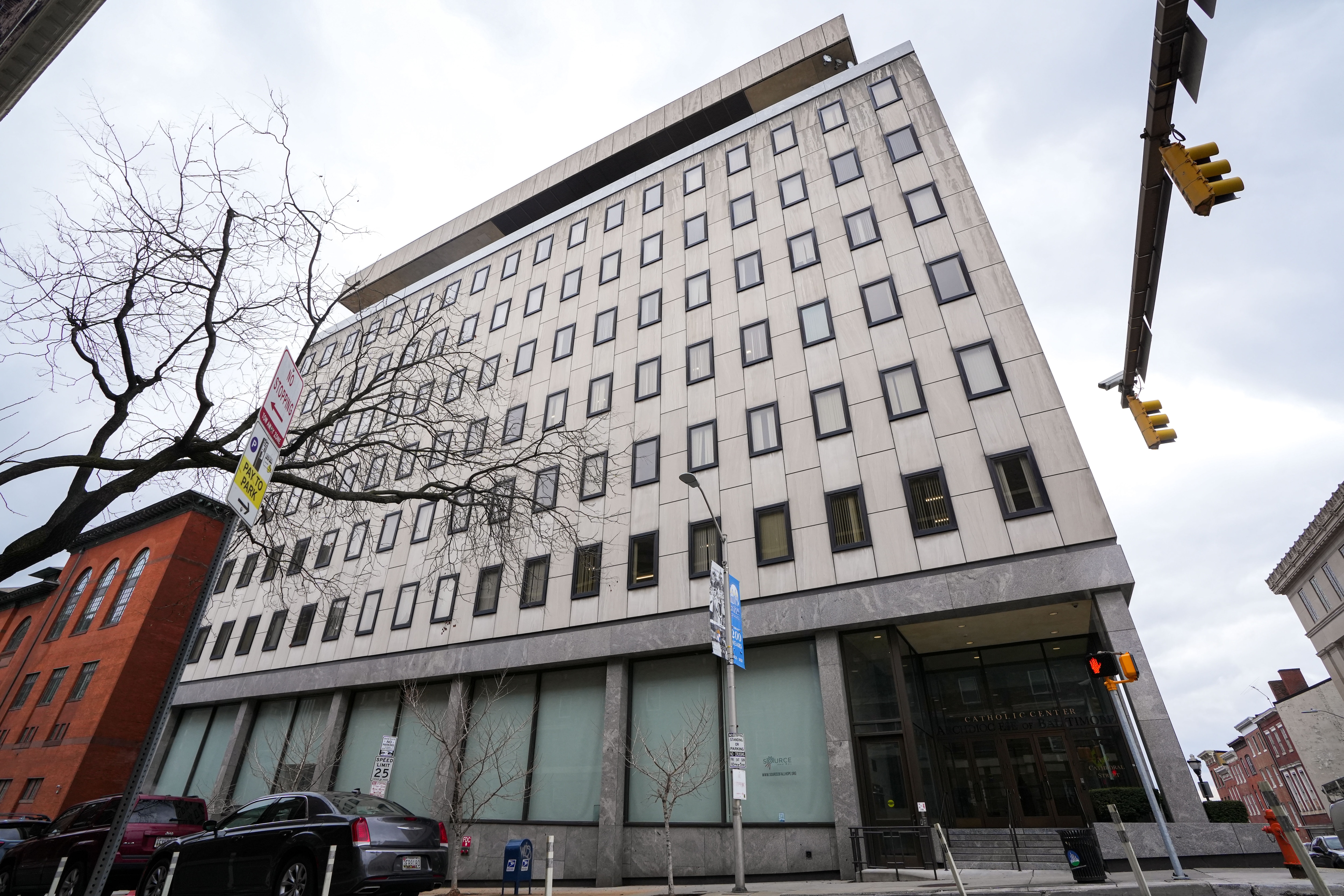 The exterior of the Archdiocese of Baltimore building as seen on Monday, March 13.