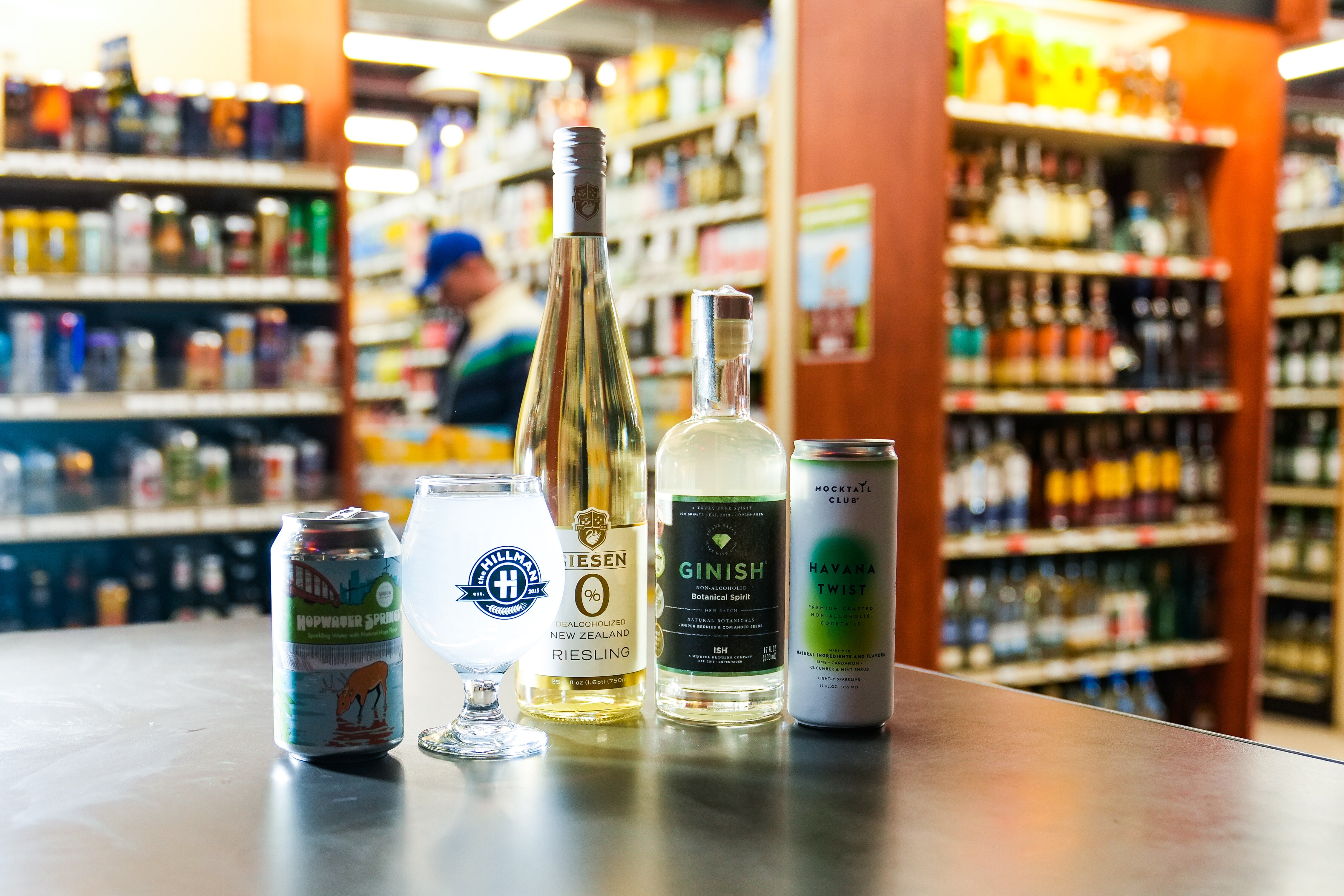 The Wine Source in Hampden has an entire section of nonalcoholic beverages, too.