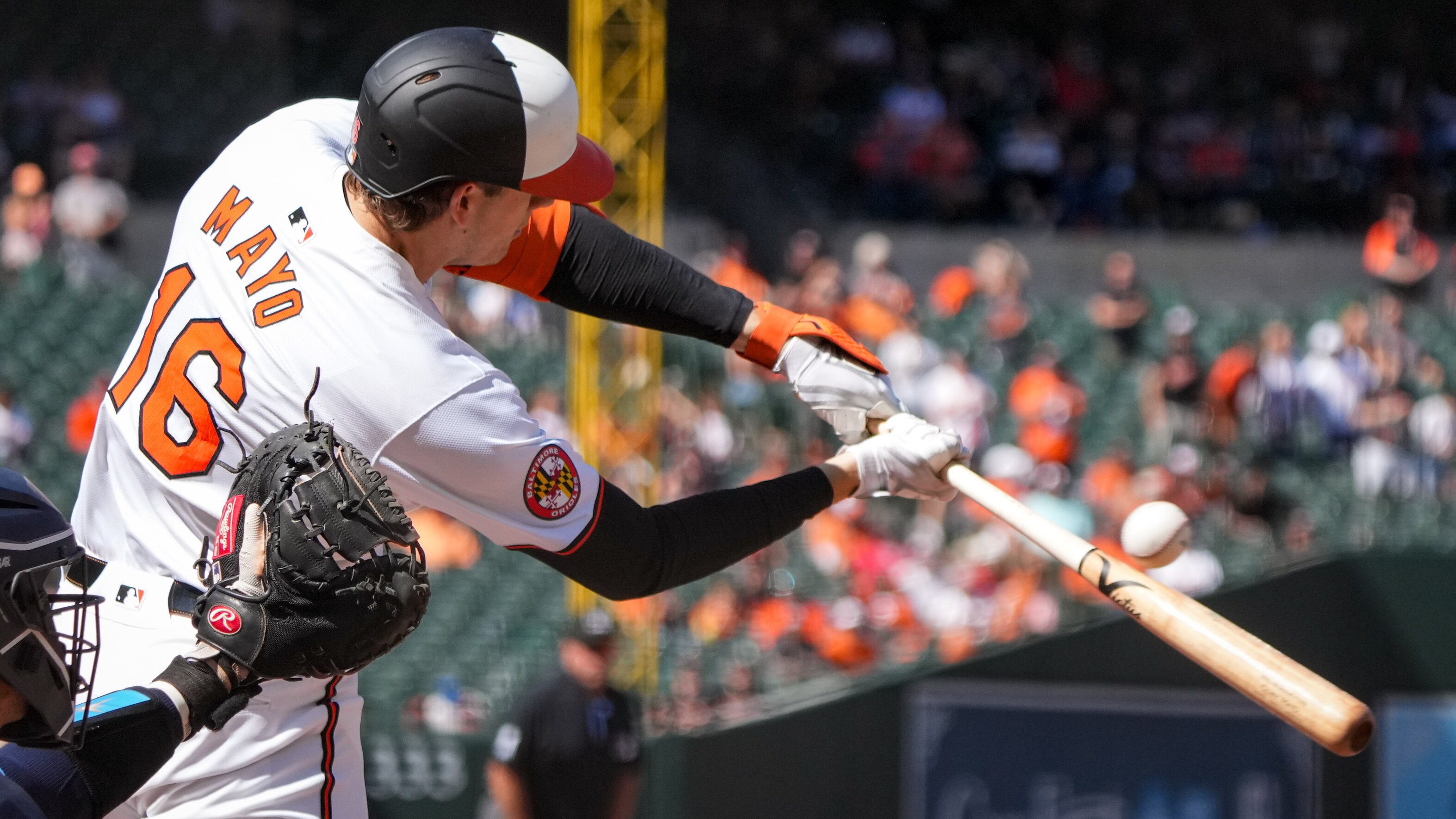 Coby Mayo had four hits in 41 at-bats, with 22 strikeouts, in his first stint with the Orioles last season.