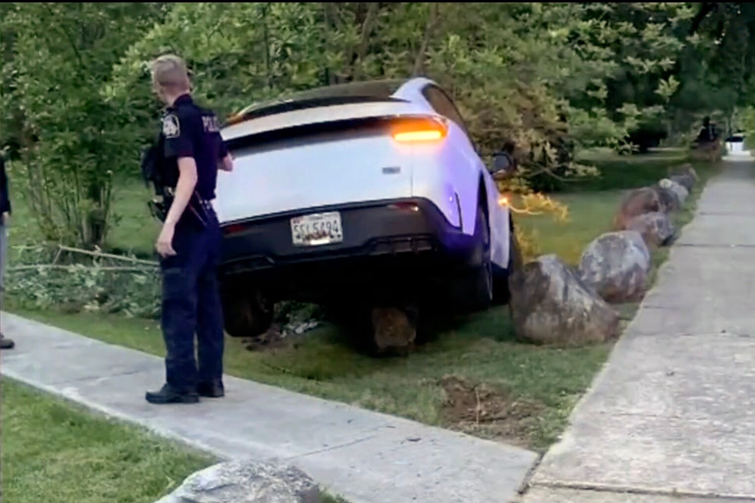 Krista Cantafio of Catonsville said she's had cars crash onto her property eight times in the past two years.