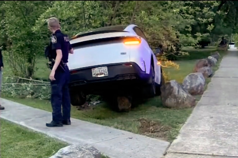 Krista Cantafio of Catonsville said she's had cars crash onto her property eight times in the past two years.