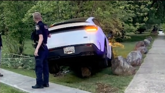 Krista Cantafio of Catonsville said she's had cars crash onto her property eight times in the past two years.