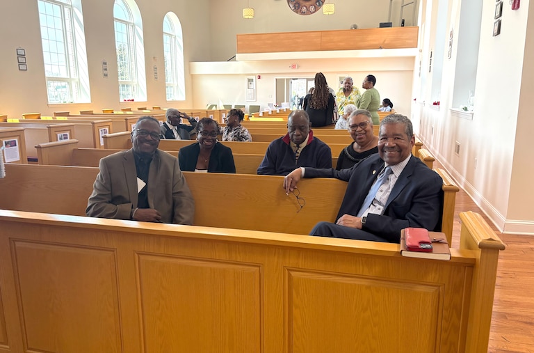 Members of Northwood-Appold United Methodist Church banded together to help pay the church’s January and February Baltimore Gas and Electric bill. From left to right: Al Napper, Nancy Green, Mike Wells, Johanne White, Richard Perry