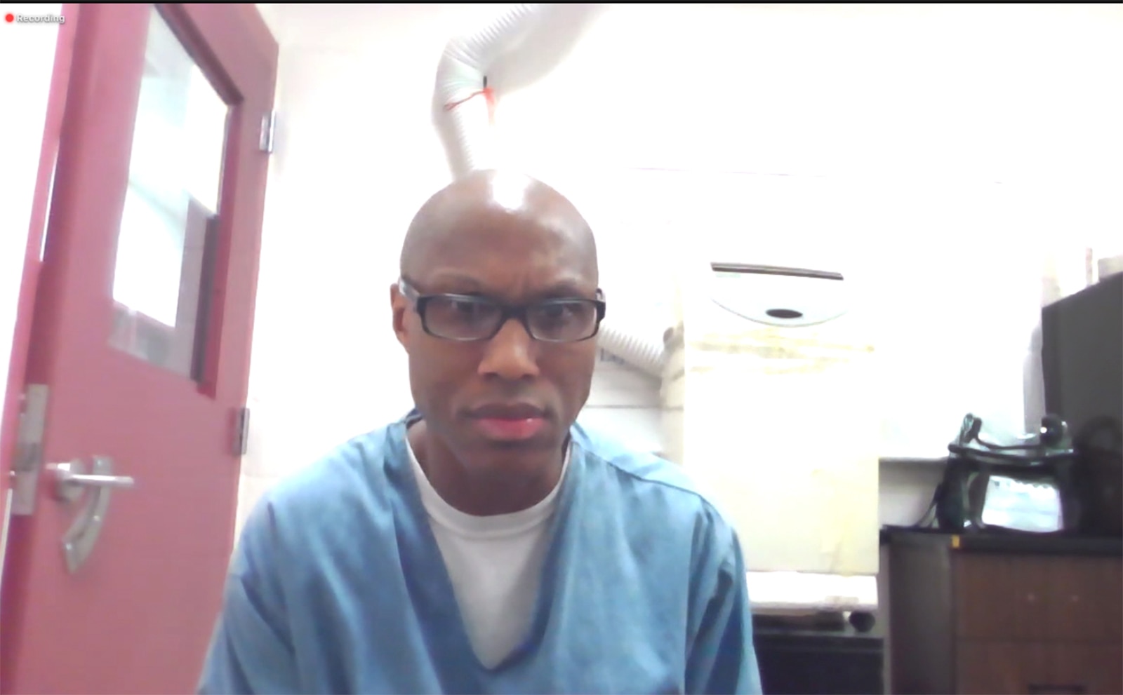 Dontae Spivey, currently incarcerated at the Jessup Correctional Institution, appears during a court hearing held on Zoom on Aug. 22, 2023. Spivey is attempting to get a new trial by introducing recent DNA evidence.