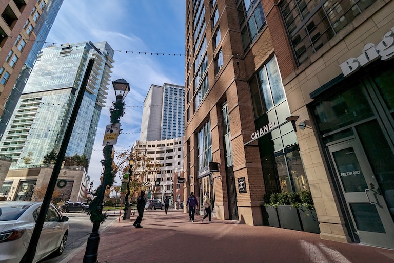 This is a photograph of the Chanel boutique store in Harbor East.