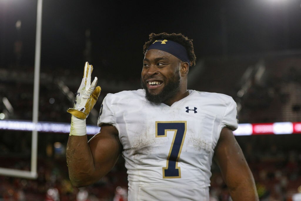 Running Audric Estimé of Notre Dame could have a future in Baltimore.