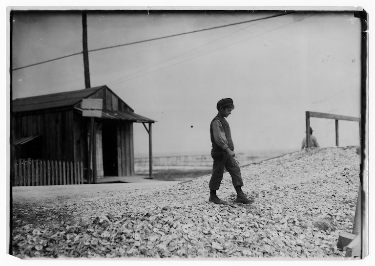 Lewis Wickes Hine, One of the young oyster shuckers, Pass Christian, Mississippi, 1911. Gelatin silver print, 5 x 7 in. The Photography Collections, University of Maryland, Baltimore County (UMBC), P2016