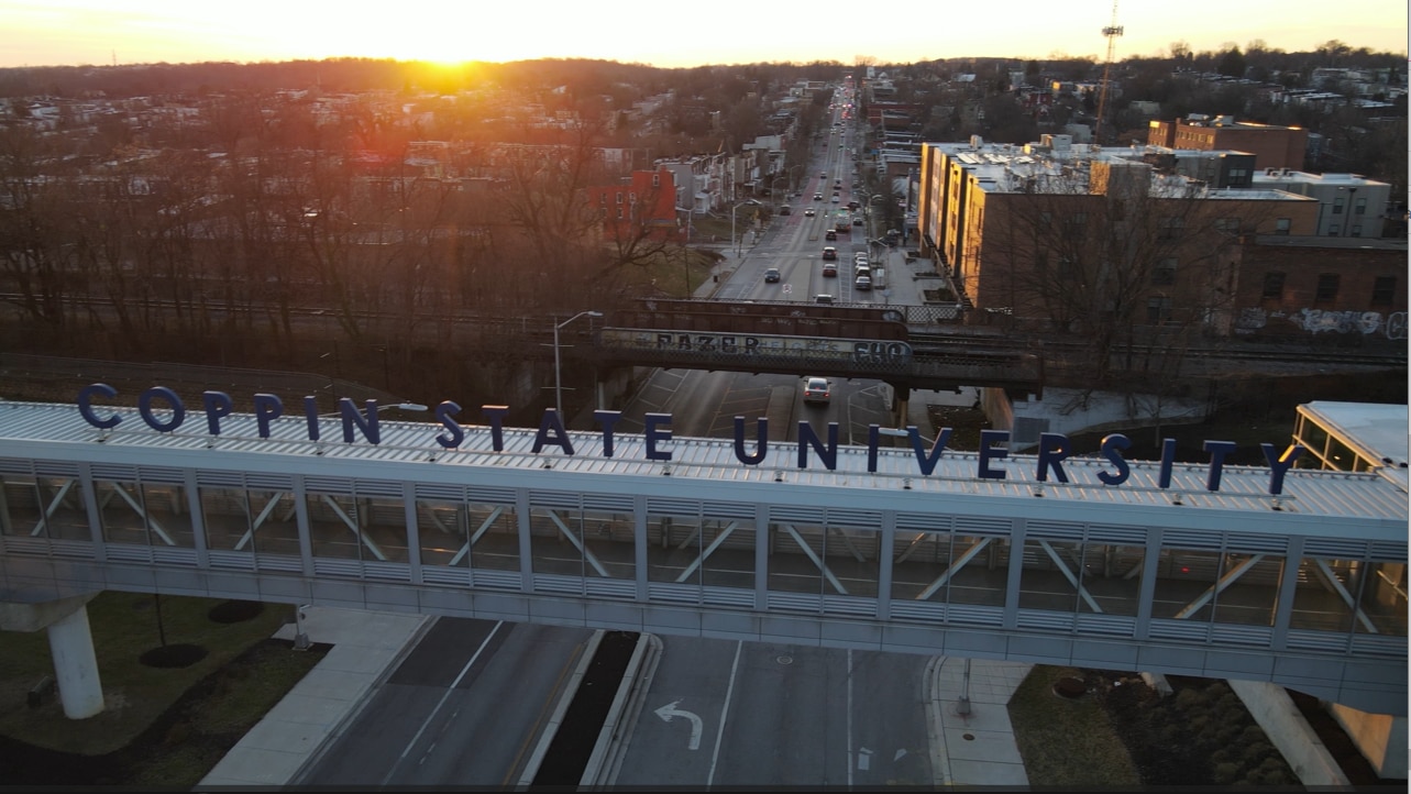 Coppin State University captured drone footage of target and buffer areas at the center of revitalization plans.