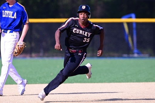 Curley's Danell Mann heads to third base on Harry Middlebrooks' double in the sixth inning Friday.