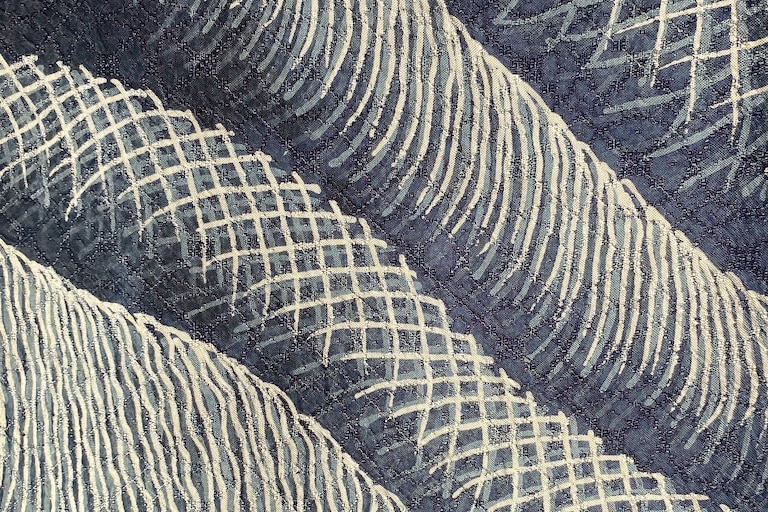 A close look at a batik textile by Indonesian artist Dudung Alie Syahbana, whose work will join other global artists at a new exhibit at Bethesda's Amy Kaslow Gallery starting Feb. 5.