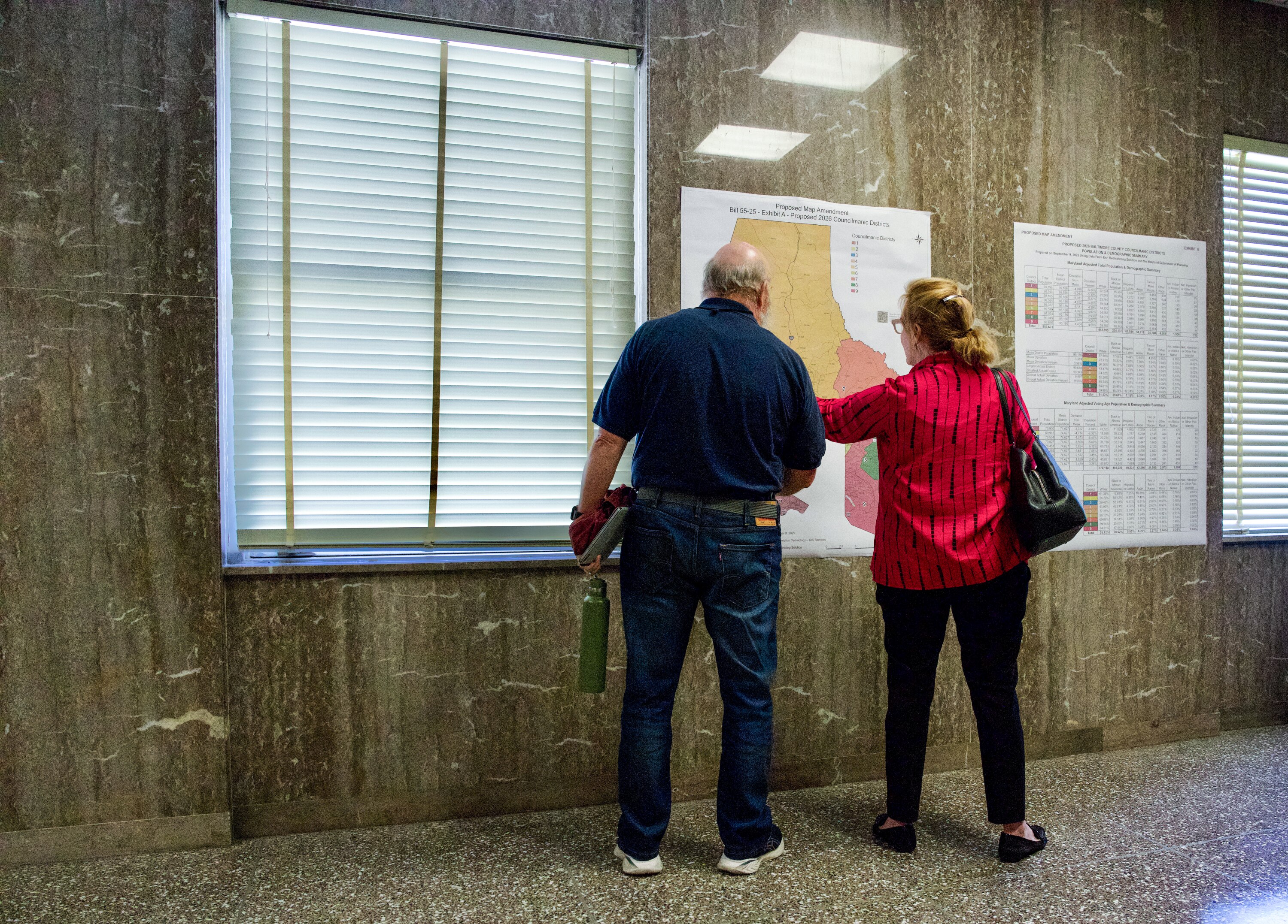Dozens of residents showed up at Tuesday’s Baltimore County Council work session to plead for more time to study the latest redistricting map, which dropped five hours before a public hearing on efforts to slice up Maryland’s third-largest county.