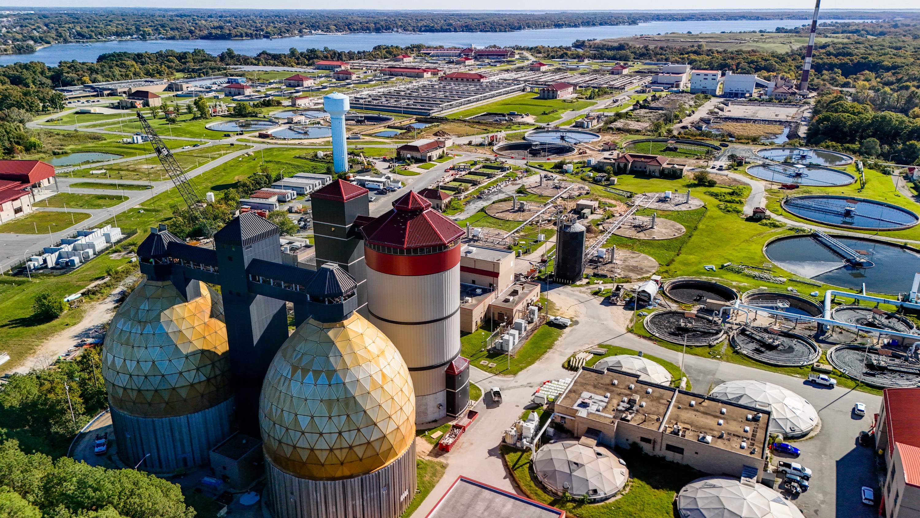 The Back River Wastewater Treatment Plant occupies a 466-acre site on the Back River in Dundalk.